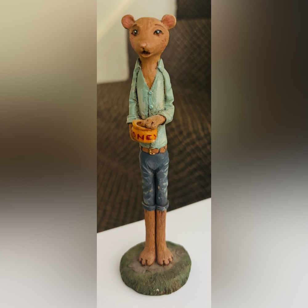 Vintage Jim Shore Bear “Pencil Figurine” with Honey Pot